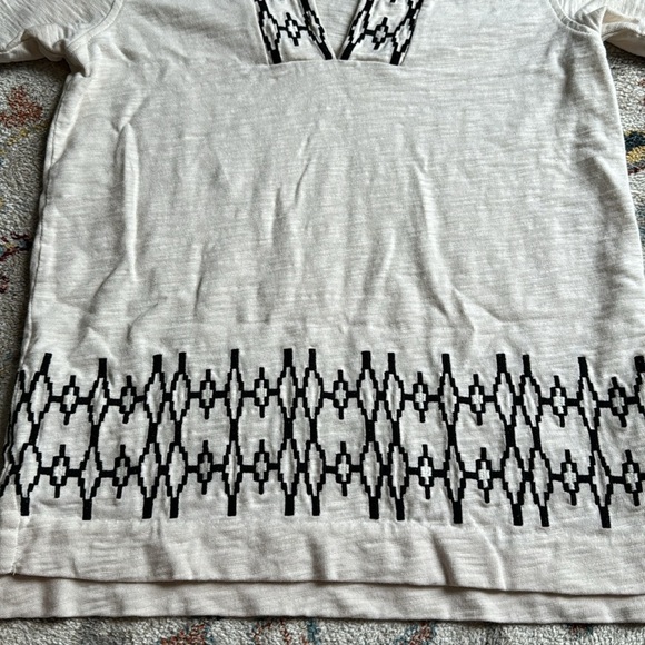 MADEWELL Boxstitch Slub Embroidered White Top Size XS - Picture 3 of 10